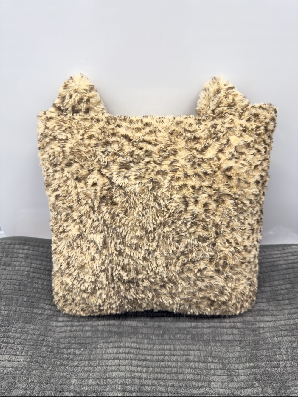 BNWOT Leopard Print Cushion Pillow with Cat Ears
